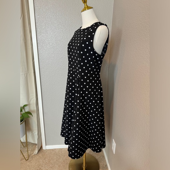Calvin Klein Sleeveless A-line Polka Dot Dress - Picture 2 of 5
